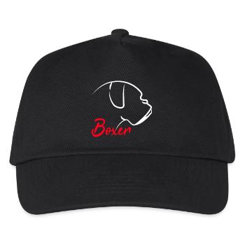 Boxer Hund Hundehalter - Kinder Basecap - Schwarz - Vorne