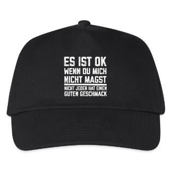 Es ist Ok wenn du mich nicht magst lustige Sprüche - Kinder Basecap - Schwarz - Vorne