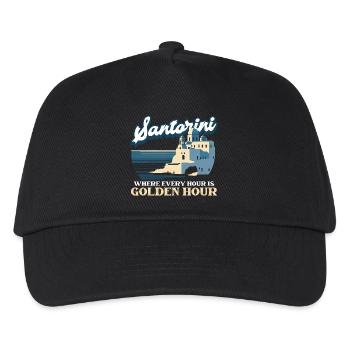 Santorini Where Every Hour Is Golden Hour - Kids’ Baseball Cap - black - Front
