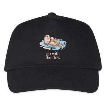 Otter Family Go with the Flow - Kids’ Baseball Cap - black - Front