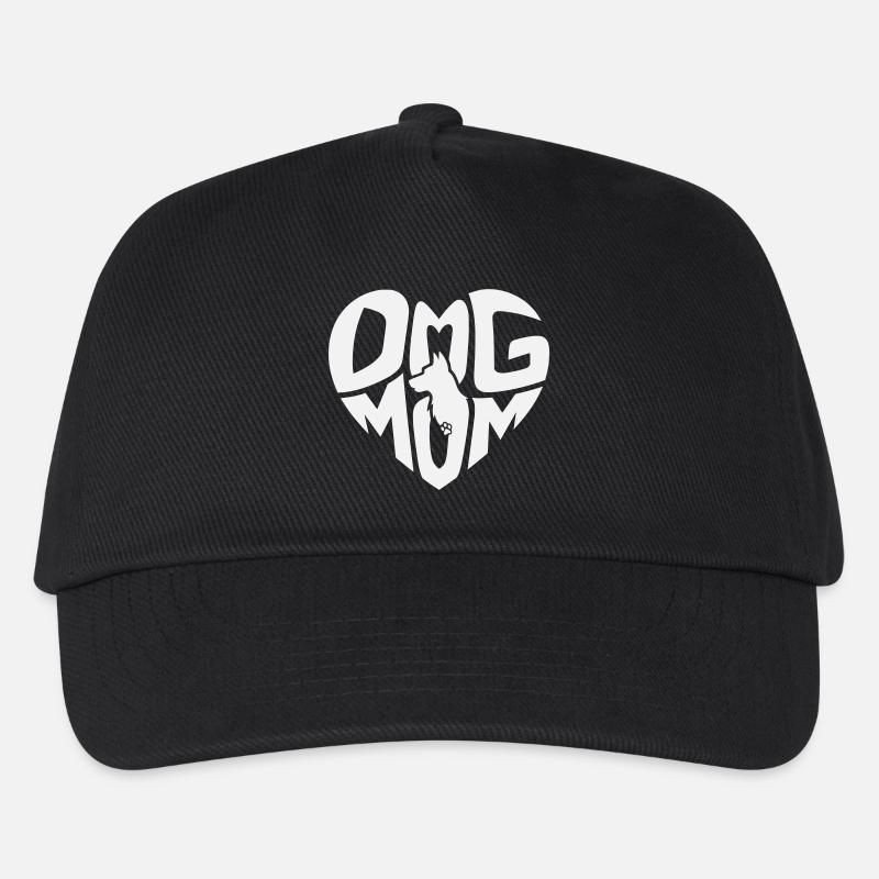 Dog Mom, Hundemama Herz Emblem - Kinder Basecap - Schwarz