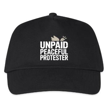 Unpaid Peaceful Protester Aktivistin Spruch Demo - Kinder Basecap - Schwarz - Vorne