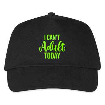 I Can't Adult Today Funny Adult Saying Logo - Kids’ Baseball Cap - black - Front