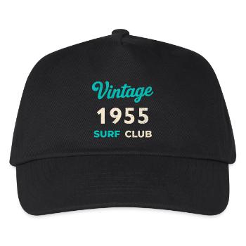Vintage 1955 Surf Club Retro Geburtsjahr Geschenk - Kinder Basecap - Schwarz - Vorne