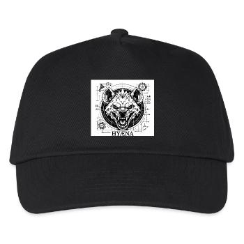 Geometrische Hyänenmaschine - Kinder Basecap - Schwarz - Vorne