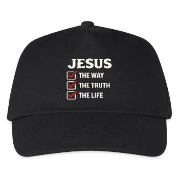 Jesus Bibelvers Der Weg Die Wahrheit Das Leben  - Kinder Basecap - Schwarz - Vorne
