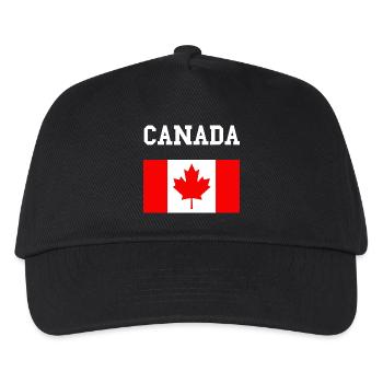 Maple Leaf Kanada-Flagge - Kinder Basecap - Schwarz - Vorne