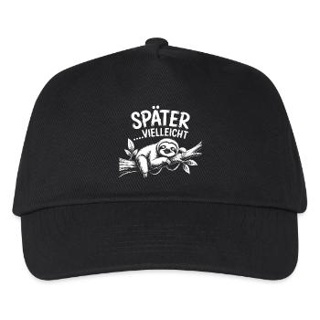 Später Vielleicht Sloth - Kinder Basecap - Schwarz - Vorne