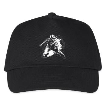 Baseballer Zeichnung - Kinder Basecap - Schwarz - Vorne