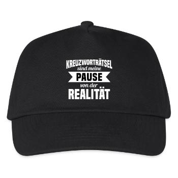 Kreuzworträtsel Pause von der Realität - Kinder Basecap - Schwarz - Vorne