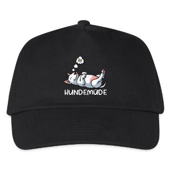 Hundemüde Miniatur Bullterrier Bully Bullterrier - Kinder Basecap - Schwarz - Vorne