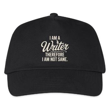 Ich bin Schriftsteller, also bin ich nicht vernünftig, Zitat Poe. - Kinder Basecap - Schwarz - Vorne