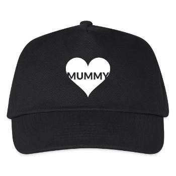 Herz MUMMY Mutti Shirt - Kinder Basecap - Schwarz - Vorne