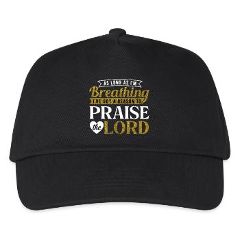 As Long As I'm Breathing Praise the Lord Quote Art - Kids’ Baseball Cap - black - Front