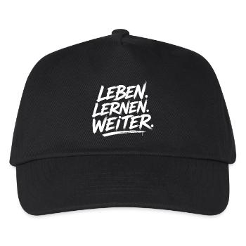 Leben Lernen Weiter – Motivations-Print - Kinder Basecap - Schwarz - Vorne