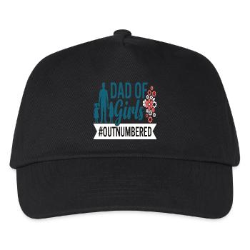 Dad of Girls Outnumbered Daddy Girl - Kids’ Baseball Cap - black - Front