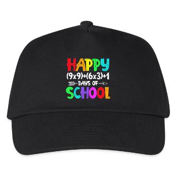 Regenbogenglücklicher Schulanfang - Kinder Basecap - Schwarz - Vorne