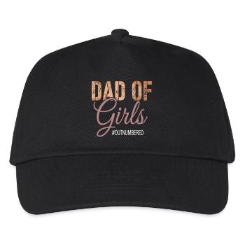 Dad of Girls Outnumbered Funny Daddy Saying - Kids’ Baseball Cap - black - Front