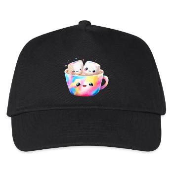 Kunterbunte Marshmallow Kaffeetasse - Kinder Basecap - Schwarz - Vorne