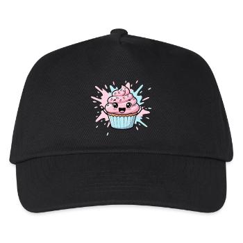 Kawaii Cupcake Illustration - Kids’ Baseball Cap - black - Front