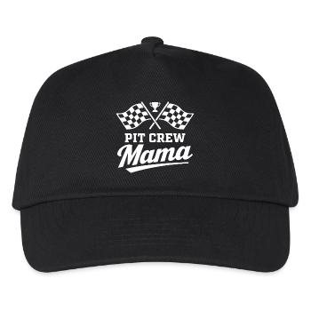 Pit Crew Mama Motorsport Racing Design - Kinder Basecap - Schwarz - Vorne