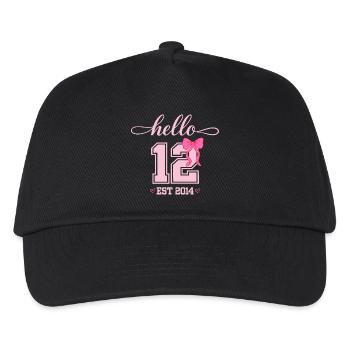Bonjour naissance de la fille Coquette Bow 12 Est 2014 - Casquette de baseball Enfant - noir - Devant
