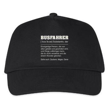 Busfahrer Definition Lustiges Shirt  - Kinder Basecap - Schwarz - Vorne