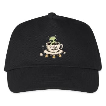 Cute Alien in Flying Saucer Coffee Mug - Kids’ Baseball Cap - black - Front