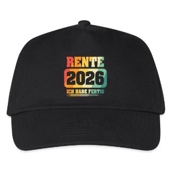 Ruhestand Rentner Rente 2026 - Kinder Basecap - Schwarz - Vorne