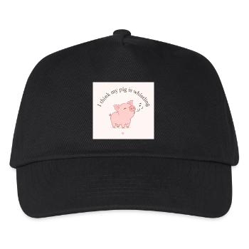 I think my pig is whistling - Kinder Basecap - Schwarz - Vorne