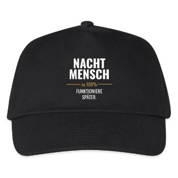 Nachtmensch – Funktioniere später - Kinder Basecap - Schwarz - Vorne