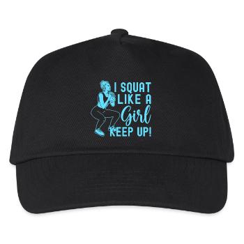 Fitness Fanatics Squat Like Girl Keep Up - Kinder Basecap - Schwarz - Vorne