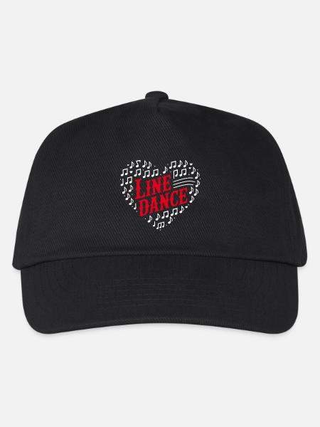 Line Dance Herz Design - Kinder Basecap - Schwarz