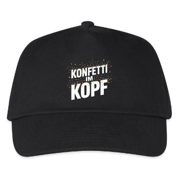 Konfetti Im Kopf Karneval Fasching Alaaf Kostüm - Kinder Basecap - Schwarz - Vorne