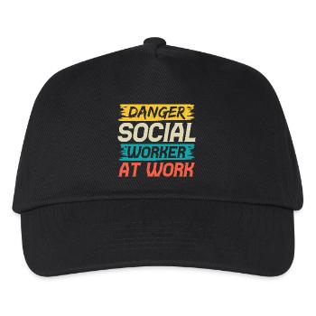 Citation d’assistante sociale : Danger Travailleur social au travail - Casquette de baseball Enfant - noir - Devant
