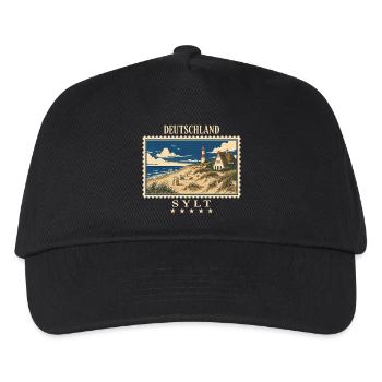 Deutschland Sylt Vintage Reisemarke - Kinder Basecap - Schwarz - Vorne