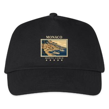 Monaco Monte-Carlo Vintage Reisemarke - Kinder Basecap - Schwarz - Vorne