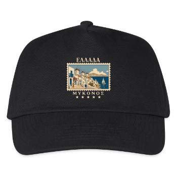 Griechenland Mykonos Vintage Reisemarke - Kinder Basecap - Schwarz - Vorne