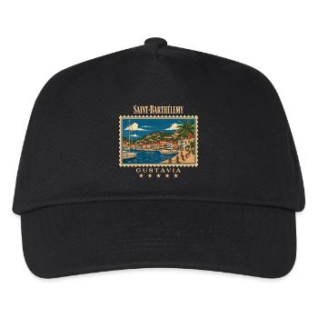 Saint-Barthélemy Gustavia Vintage Reisemarke - Kinder Basecap - Schwarz - Vorne