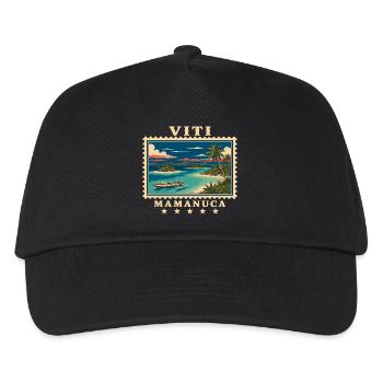 Marque de voyage vintage Mamanuca aux Fidji - Casquette de baseball Enfant - noir - Devant