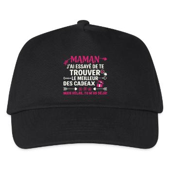 Maman Meilleur Cadeau Humour Tu M As Déjà - Casquette de baseball Enfant - noir - Devant