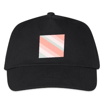 Bandes diagonales pastel Pêche menthe - Casquette de baseball Enfant - noir - Devant
