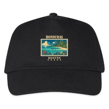 Honduras Roatán Vintage Reisemarke - Kinder Basecap - Schwarz - Vorne
