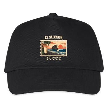 El Salvador El Tunco Vintage Reisemarke - Kinder Basecap - Schwarz - Vorne