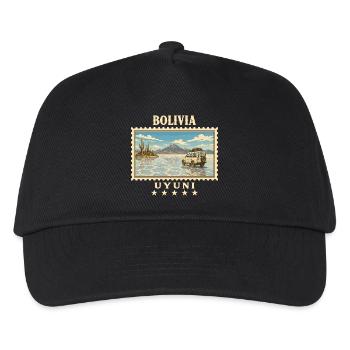 Bolivien Uyuni Vintage Reisemarke - Kinder Basecap - Schwarz - Vorne