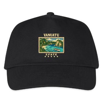 Vanuatu Efate Vintage Reisemarke - Kinder Basecap - Schwarz - Vorne
