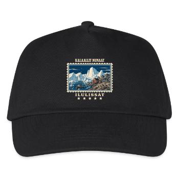 Grönland Ilulissat Vintage Reisemarke - Kinder Basecap - Schwarz - Vorne