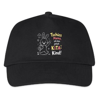 Kita Kind Bunny Abschied Motiv - Kinder Basecap - Schwarz - Vorne