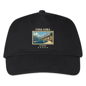 Montenegro Tivat Vintage Reisemarke - Kinder Basecap - Schwarz - Vorne