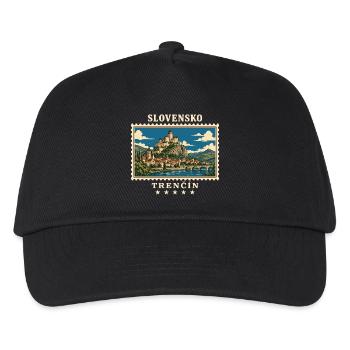 Slowakei Trenčín Vintage Reisemarke - Kinder Basecap - Schwarz - Vorne